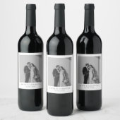 Personalized Wedding Photo Wine Label Minimalist  ワインラベル (ボトル)
