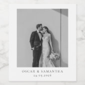 Personalized Wedding Photo Wine Label Minimalist  ワインラベル (シングルラベル)
