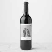 Personalized Wedding Photo Wine Label Minimalist  ワインラベル (正面)