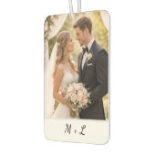 Personalized Wedding Photo With Initials  カーエアーフレッシュナー (左)