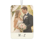 Personalized Wedding Photo With Initials  カーエアーフレッシュナー (裏面)