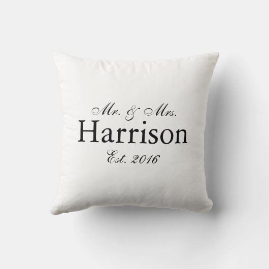 personalized Wedding Pillow氏および夫人 クッション (裏面)