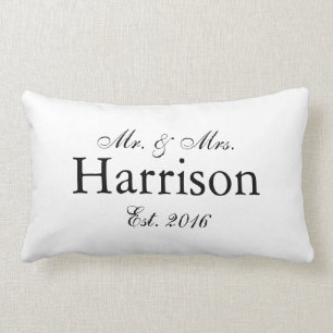personalized Wedding Pillow2氏および夫人 ランバークッション