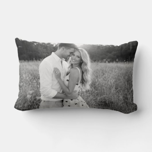 Personalized Wedding Pillow, Last Name & Date ランバークッション (裏面)