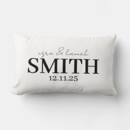 Personalized Wedding Pillow, Last Name & Date ランバークッション