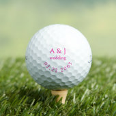 Personalized Wedding Pink Favor Titleist Pro V1 II ゴルフボール (インサイチュ 木)