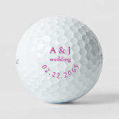 Personalized Wedding Pink Favor Titleist Pro V1 II ゴルフボール (正面)