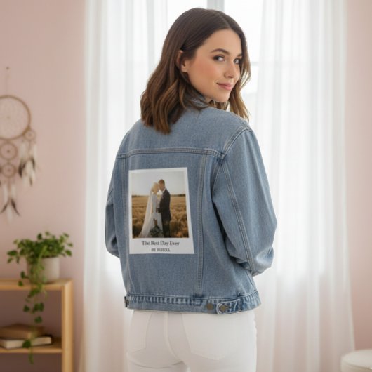 Personalized Wedding Polaroid Photo Denim Jacket デニムジャケット