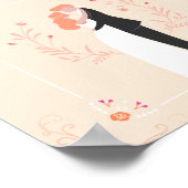 Personalized Wedding Poster – Illustrated Couple ポスター (角)