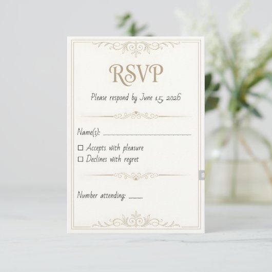 Personalized Wedding RSVP Card – 3.5x5 Printable (スタンド正面)