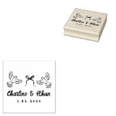 Personalized Wedding Rubber Stamp with Doves  ラバースタンプ (押印)