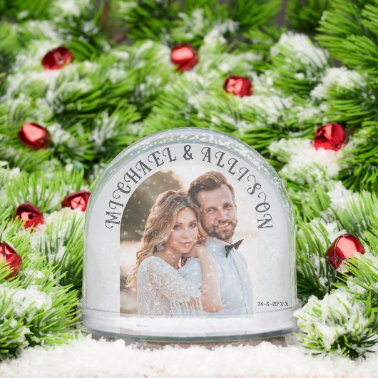 Personalized Wedding Snow Globe – 2 Photo Keepsake (クリスマス)