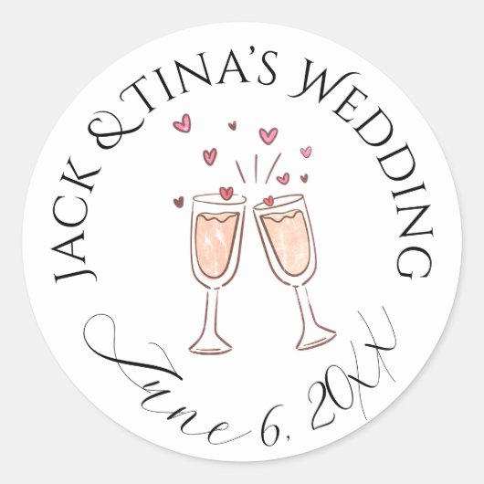 Personalized wedding stickers  ラウンドシール (正面)