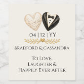 Personalized Wedding Toast Wine Label Sticker ワインラベル (シングルラベル)