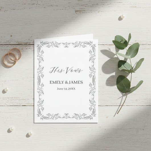 Personalized Wedding Vow Card & Keepsake 案内状