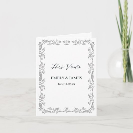  Personalized Wedding Vow Card & Keepsake 案内状 (正面)