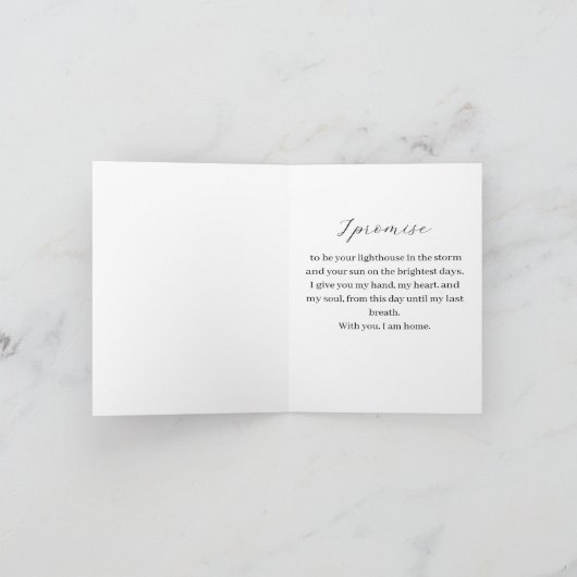  Personalized Wedding Vow Card & Keepsake 案内状 (内部)