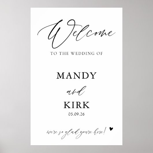 Personalized Wedding Welcome Sign Banner ポスター (正面)