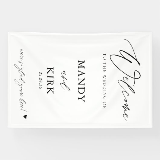 Personalized Wedding Welcome Sign Banner 横断幕 (横)