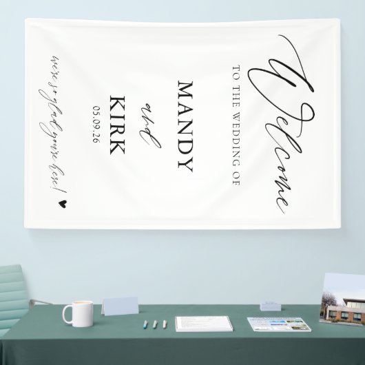 Personalized Wedding Welcome Sign Banner 横断幕 (トレードショー)
