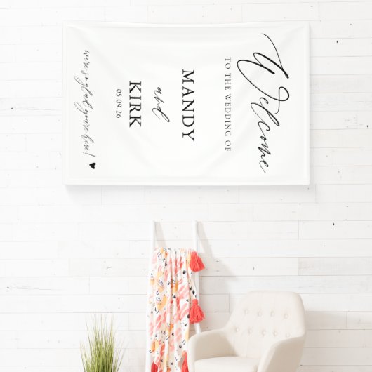 Personalized Wedding Welcome Sign Banner 横断幕 (インサイチュ)