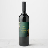 Personalized Wedding Wine Bottle Label ワインラベル (正面)