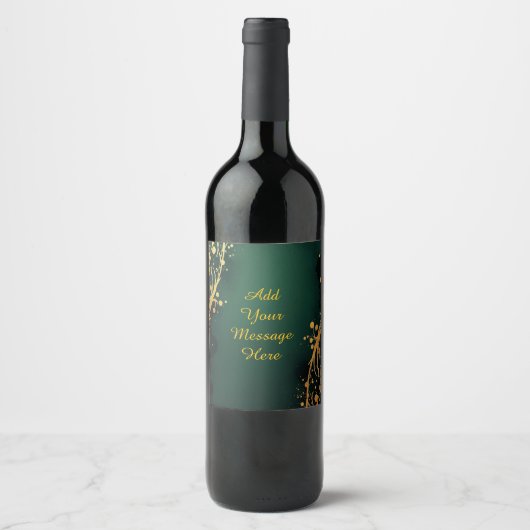 Personalized Wedding Wine Bottle Label ワインラベル (正面)