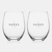 Personalized Wedding Wine Glass ステムなしワイングラス (正面)