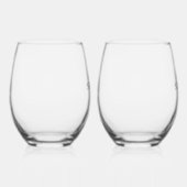 Personalized Wedding Wine Glass ステムなしワイングラス (右)