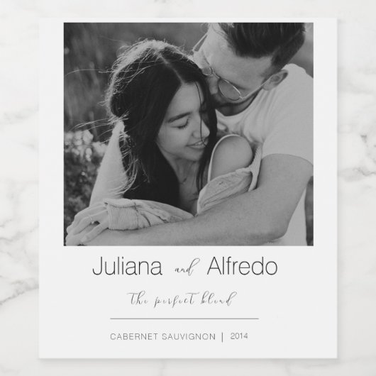 Personalized Wedding Wine Label  ワインラベル (シングルラベル)