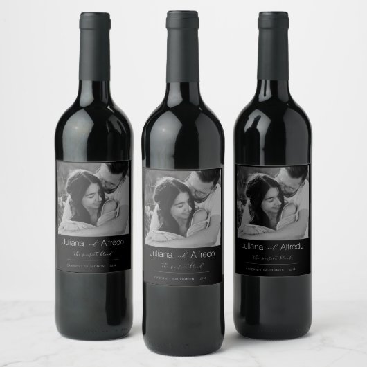 Personalized Wedding Wine Label  ワインラベル (ボトル)