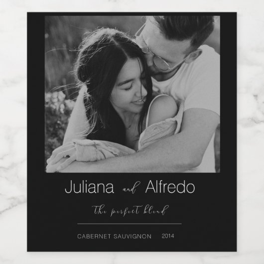 Personalized Wedding Wine Label  ワインラベル (シングルラベル)