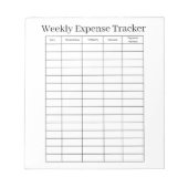 Personalized Weekly Expense Tracker Notepad ノートパッド (正面)