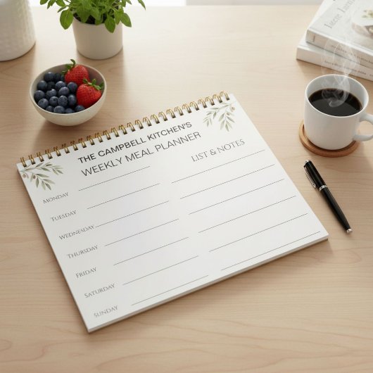 Personalized Weekly Meal Planner & Grocery  ノートパッド