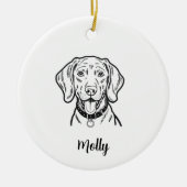 Personalized Weimaraner Dog Christmas セラミックオーナメント (正面)
