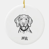 Personalized Weimaraner Dog Christmas セラミックオーナメント (裏面)