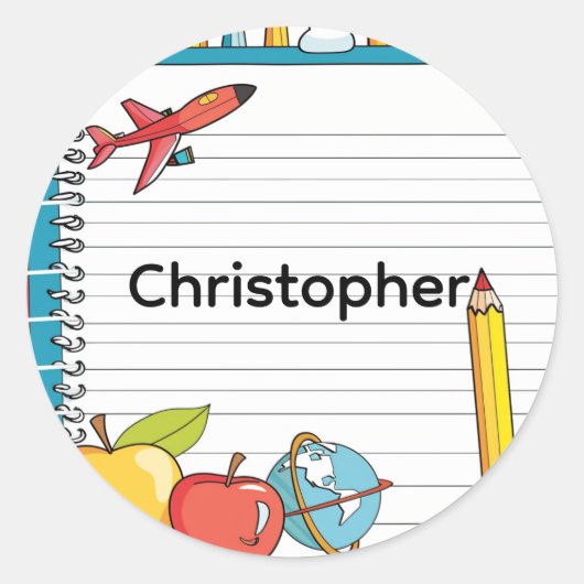Personalized Welcome Back to School Name Stickers ラウンドシール (正面)