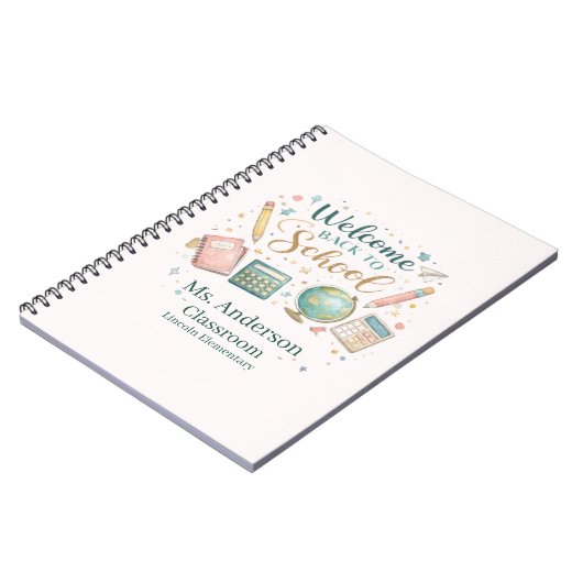 Personalized Welcome Back to School Teacher ノートブック (左側)