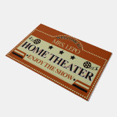Personalized Welcome To Home Theater Doormat ドアマット (アングル)