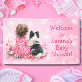 Personalized Welcome to our Baby Shower Pink 横断幕