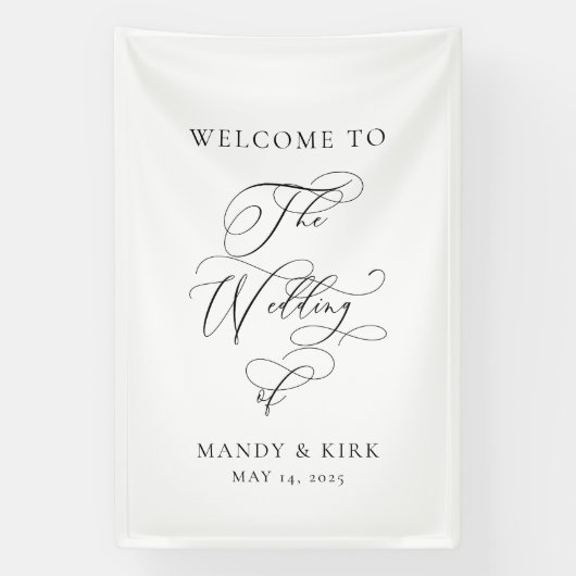 Personalized “Welcome to Our Wedding” Sign  横断幕 (縦)