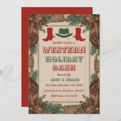 Personalized Western Christmas Holiday Party 招待状 (正面/裏面)