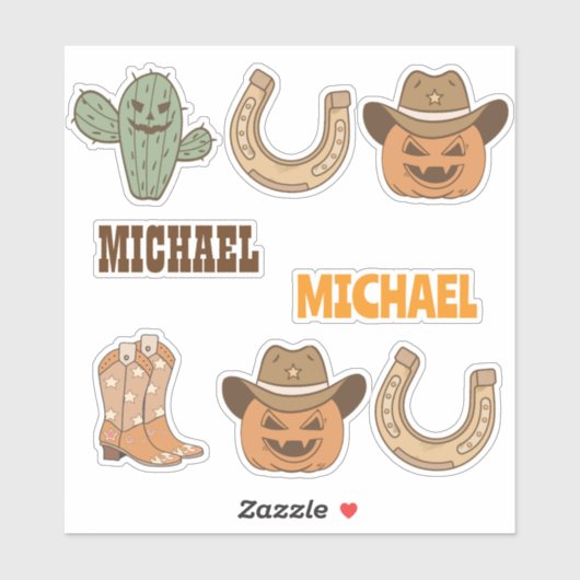 Personalized Western Halloween Fun Set  シール (シート)