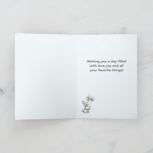 Personalized Westie Happy Birthday Card カード (内部)