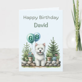 Personalized Westie Happy Birthday Card カード