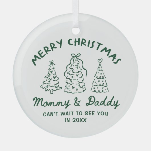 Personalized Whimsical Baby Announcement Ornament ガラスオーナメント (正面)
