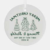Personalized Whimsical Baby Announcement Ornament ガラスオーナメント (裏面)