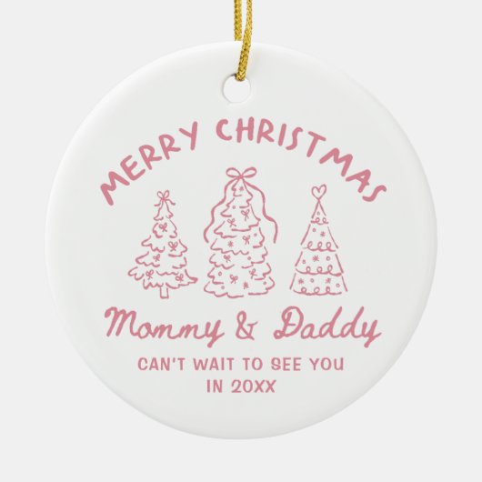 Personalized Whimsical Baby Announcement Ornament セラミックオーナメント (正面)