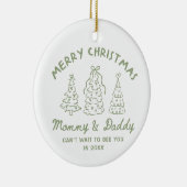 Personalized Whimsical Baby Announcement Ornament セラミックオーナメント (右)