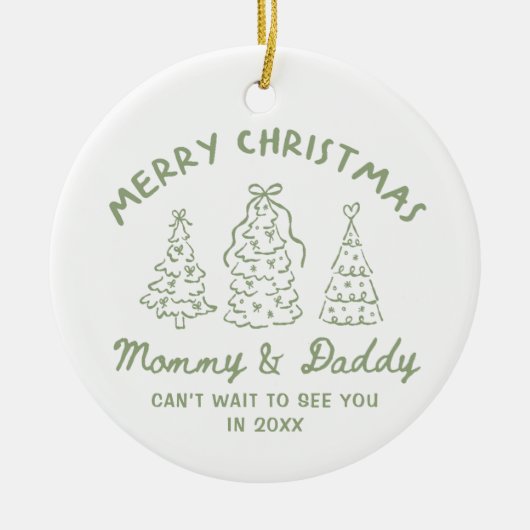 Personalized Whimsical Baby Announcement Ornament セラミックオーナメント (正面)